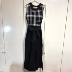 ROYAL♡チェック柄ドッキングニットワンピース