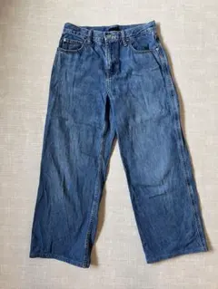ユニクロ　61センチ　ワイドストレートジーンズブルー