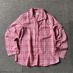 00s GAP ギャップ パジャマシャツ チェック S ピンク y2k 平成のサムネイル