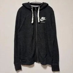 NIKE パーカー 長袖 フード フルジップ Ｌ 黒 グレー