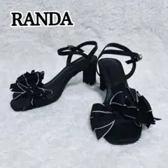 人気✨RANDA ミニリボンストラップサンダル ブラック　22.5cmのサムネイル