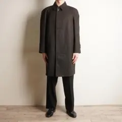 希少✨　ダーバン　ステンカラーコート ロングコート　カシミヤ　ヘリンボーン　比翼 callautia（カラウティア） ステンカラーコート コート ヘリンボーン