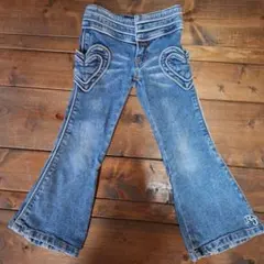 RONI ハート型ポケット デニムフレアパンツ 激かわ ギャル