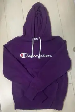 Champion パープル フード付きパーカー M