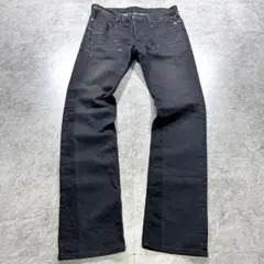 00s【archive】微フレアブラックパンツ/シルバー箔/opium/Y2K◎