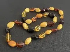 K003 琥珀ネックレス　天然石ネックレス