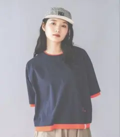 【新品未使用】ニコアンド　レイヤーライクTシャツ　ネイビー　M
