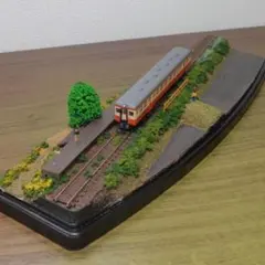 ハンドメイド】Nゲージ ジオラマ 「紅葉の渓谷と鉄橋」 透明ケース付き