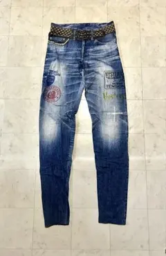90s archive rivet crash fade denim pants - メルカリ