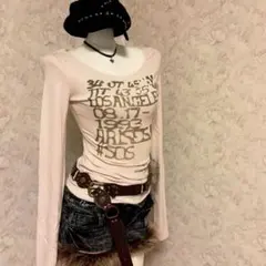 新品　平成ギャル　ピンク ロングスリーブ Tシャツ グラフィックプリント　Y2K