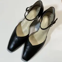 RIZ Comfort　パンプス　ストラップ　黒　24.5 EEE　幅広　リズのサムネイル