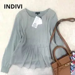 【25SS 新品未使用タグ付き】INDIVI シルク混 ブラウス ピンタック