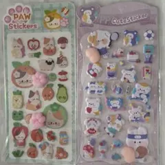 可愛い動物お尻・肉球シール2枚セット