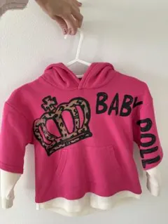 【美品】BABY DOLL ピンク フード付きパーカー