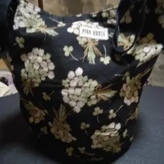 お値下　PINK HOUSE 花柄トートバッグ 黒