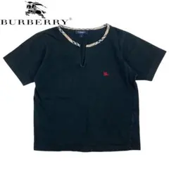 06T693☆ BURBERRY LONDON ノバチェック 刺繍ロゴ Tシャツ