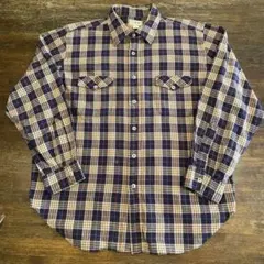 80's〜90'sL.L.Beanネイビーチェック柄シャツ