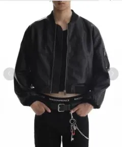 ショート丈 MA-1風 PUレザーJKT JK4020