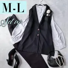 ジレ パンツ セットアップ セレモニー ママスーツ 9M 卒業式 結婚式 E14