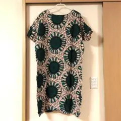Gami ひまわり柄 5分袖ワンピース