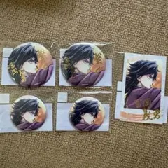 鬼滅の刃　冨岡義勇　繋ぐ　チェキ　缶バッジ　箔押し