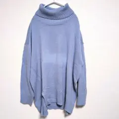 a.v.v アー・ヴェ・ヴェ バックデザイン タートルニット ブルー XL