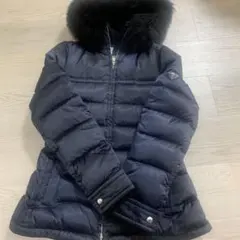 PRADA ネイビー ダウンジャケット ファー付き　　42サイズ