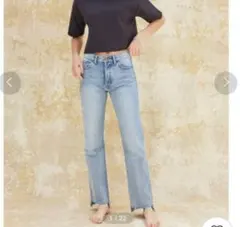 ALEXIA STAM Step Hem Denim Pants 01 ブルーのサムネイル