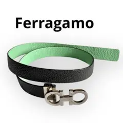 極美品❤︎Ferragamo ガンチーニ リバーシブルベルト 黒 ミントグリーン