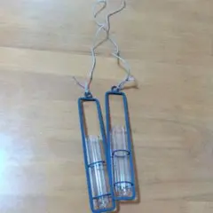 2個セット　新品　フラワーベース　壁　花瓶　一輪挿し　アイアン　ガラス