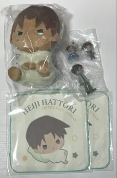 名探偵コナン セガラッキーくじ 服部平次 おすわりぬいぐるみ ハンドタオル