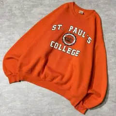 E*s様 90s USA製 M.J.SOFFE 前V スウェット カレッジ オレ