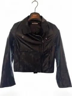 LIP SERVICE ライダースジャケットフェイクレザー ブラックショート丈