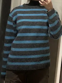 ウール100% ニット ボーダー