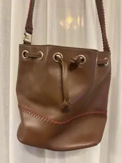 【美品】ブルックスブラザーズ　本革　巾着ショルダーバッグのサムネイル