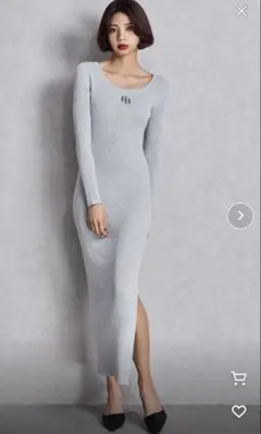 GYDA ロングワンピース シルバーのサムネイル