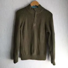 【GAPキッズ】オリーブグリーンハイネック リブ編みセーター レディースМ相当