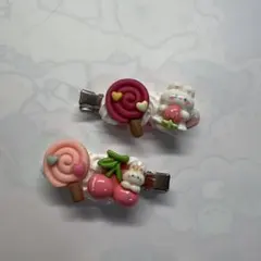 ホイップデコ　ヘアピン　ハンドメイド