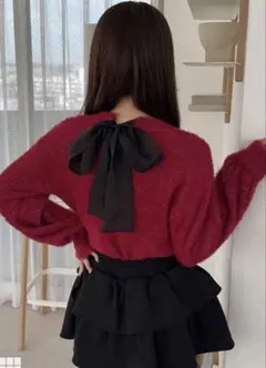 GRL バックリボンラメシャギーニットトップス（pm649）