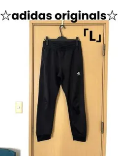 adidas originalsアディダスオリジナルス珍しい真っ黒ジャージパンツ