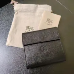 □保存袋紙袋付□定価68,200円☆IL BISONTEクロコ型押し二つ折り財布