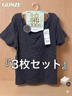 【新品】グンゼ GUNZE 綿100% 半袖 Tシャツ 3枚セット L