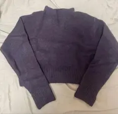 ZARA パープル クロップドニット Sサイズ