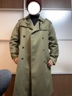 オリーブグリーン ステンカラーコート　ミリタリー