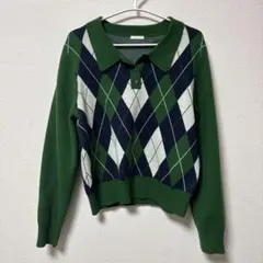 GU アーガイル柄 ニット XLサイズ