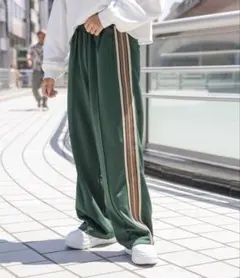 【BAYGLOW】ラインパンツ　グリーン　Mのサムネイル