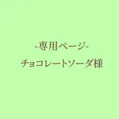 -専用ページ-チョコレートソーダ様