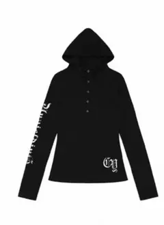 即日発送ブラック フード付き パーカー　グラフィックy2k 00s ギャル