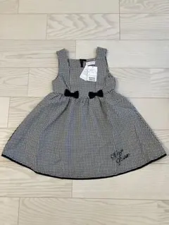 新品未使用　メゾピアノ　千鳥格子柄リボンワンピース　120
