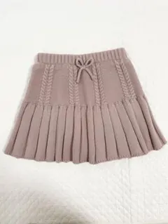 petit mainプティマイン　ニットスカート　L120〜130㎝ピンク